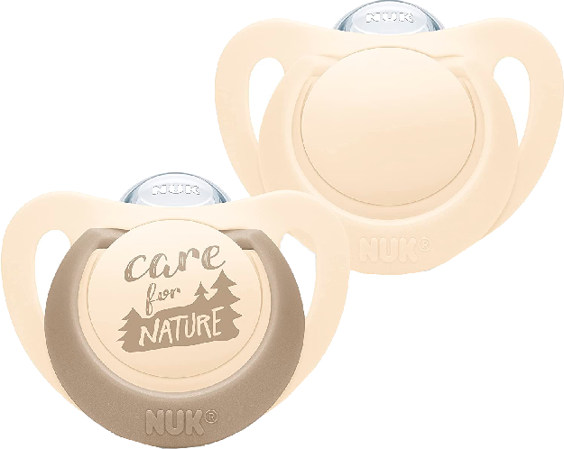 Nuk For Nature Chupeta Silicone Bege 6-18m 2 unidades