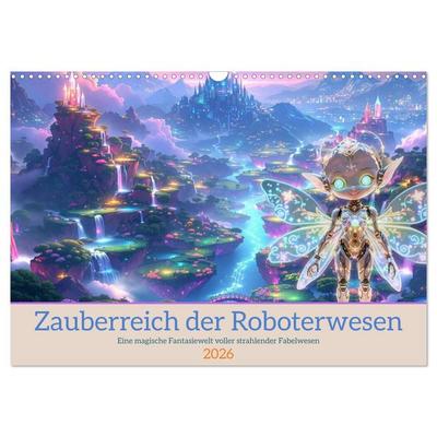 Zauberreich der Roboterwesen (Wandkalender 2026 DIN A3 quer), CALVENDO Monatskalender