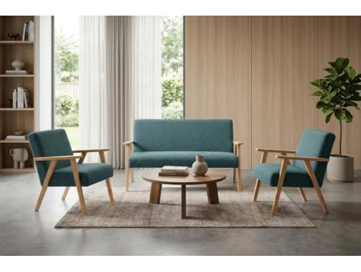 Family Meble Sitzgruppe Soler Angel – Zweisitzer-Sofa und 2 Sessel im Retro-Stil – Variante Angel 14