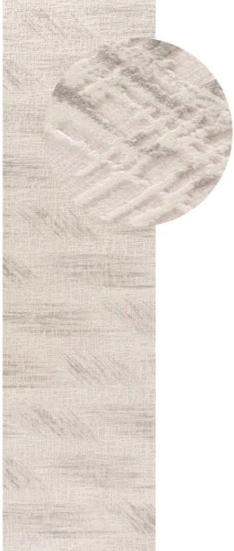 THE RUGS Carmel Modern Abstract Cream/Grey Area Rug Cream/Grey Runner 80 x 300 cm