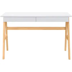 Design-Schreibtisch Weiß und Holz BROOK