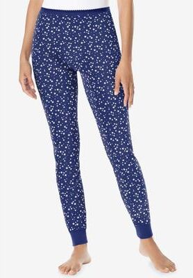 Plus Size Women's Thermal Pant by Comfort Choice in Evening Blue Stars (Size 5X) Long Underwear Bottoms