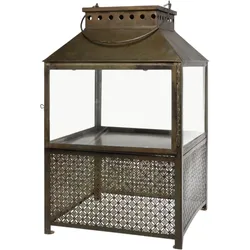Chic Antique Laterne mit Muster, H53/L34/B34 cm antique messing