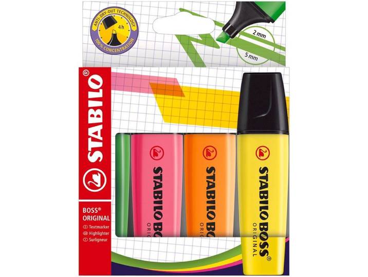 STABILO BOSS ORIGINAL - Markeerstift - 4 Kleuren