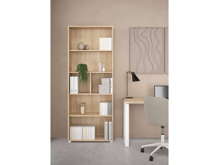 Regal HOME AFFAIRE Sign Ablageregal, Aktenregal, Bücherregal, Standregal, Wandregal , braun (jackson hickory), B:79,6cm H:204,7cm T:34,3cm, Holzwerkstoff, Regale, Regal, 4 Einlegeböden, 1 Trenneinsatz, Höhe 200 cm, Breite 80 cm