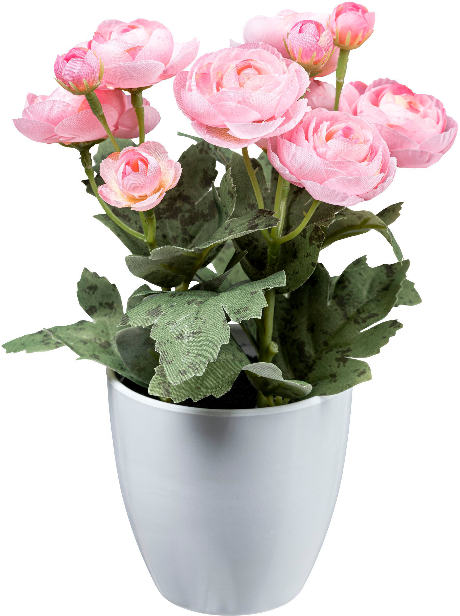 Kunstblume CREATIV GREEN "Ranunkel", gelb (rosa), H:20cm Ø:15cm, Polyester, Kunstpflanzen, Kunstblume