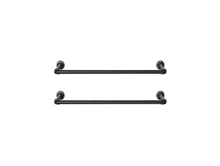 Hansiro Kleiderstange 2Er-Set, Schwarz, Metall, 30 cm, Schlafzimmer, Kleiderschränke, Schrankzubehör, Kleiderstange