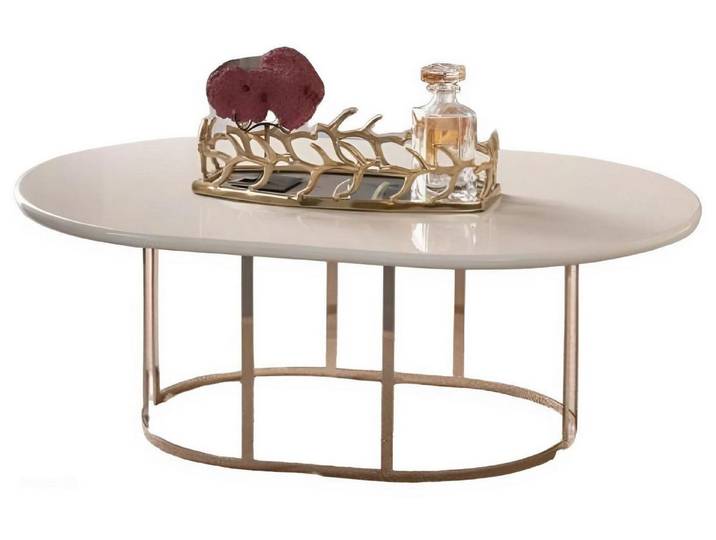 Xlmoebel Couchtisch Hochglänzender ovaler Beistelltisch in eleganter Luxus-Optik (Couchtisch), Hergestellt in Europa