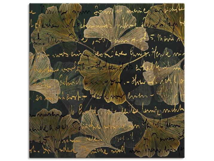 Wandbild ARTLAND Ginko , gold (farbe bild(er): gold), B:100cm H:100cm, Bilder, Wandbild, als Alubild, Leinwandbild, Poster, Wandaufkleber in verschied. Grössen