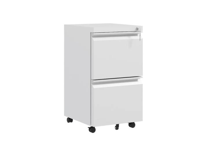 Vinsetto 2-Drawer Mobile Filing Cabinet Steel Lockable File Cabinet for Letter A4 and Legal Size Pre-Assembled Body White