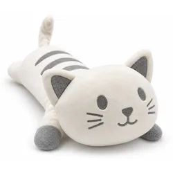 MIAOU Plüschkatze weiss liegend 35cm