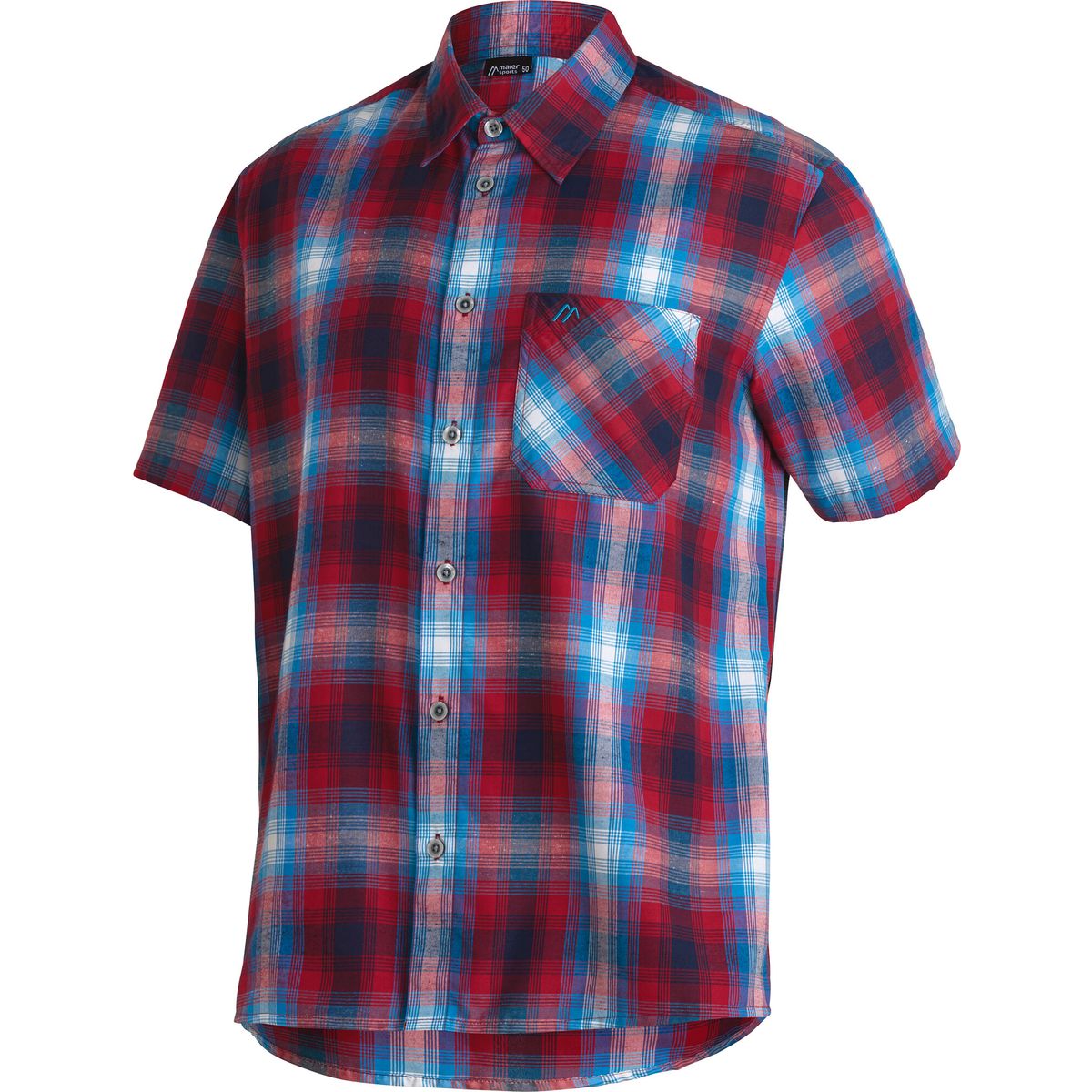 Maier Sports Mauro salsa-blue aster-check (M20926) 66 3000486-M20926-66