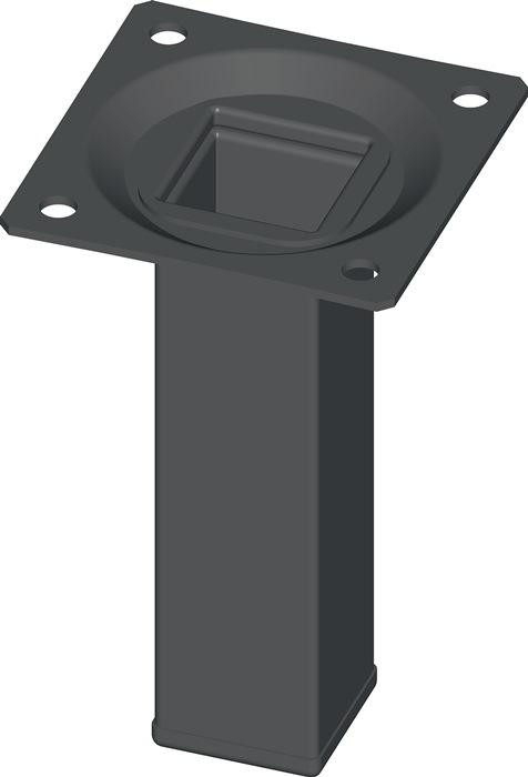 Element-System Stalen buisvoeten voor meubels, zwart, 600 mm, hoekig