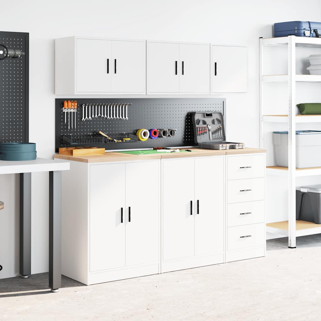 vidaXL Armoire murale de garage blanc bois d'ingénierie