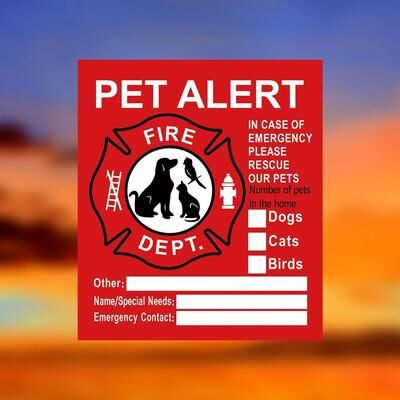 Uplift Picks Pet Alert Window Sticker Emergency Rescue Decal Static Cling Sign For Home Safety d 11.50 Cm X 10 Cm