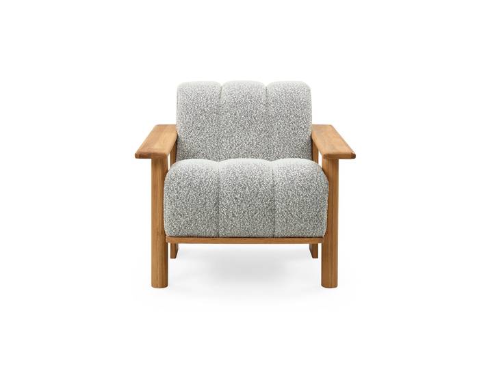 Stay Loungesessel, Eiche Creme/Grau Bouclé