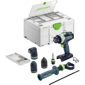 Festool Akku-Schlagbohrschrauber TPC 18/4 Basic-Set/XL, 18V, mit Winkelvorsatz, Tiefenanschlag, Bitkassette & Koffer