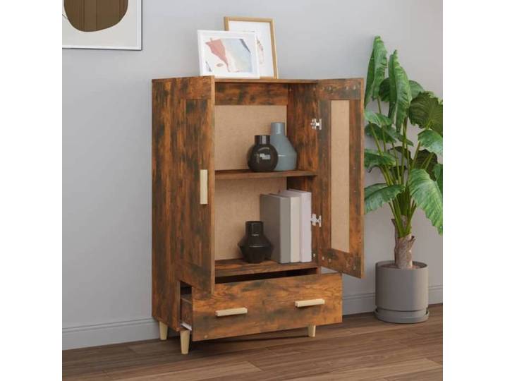 HOT Ventes Buffet haut - Armoire haute de salon - Chêne fumé 70x31x115 cm - Bois d'ingénierie @949