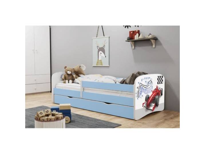 Lit Enfant - Kocot Kids - Bleu - 70x140 cm - Avec tiroir - Sécurisé