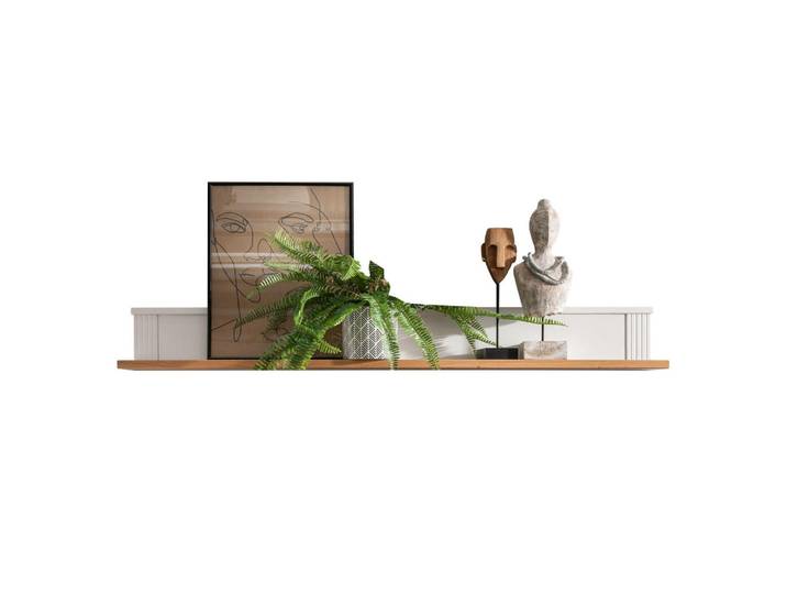 Livetastic Wandboard, Weiß, Holz, Kiefer, massiv, 148x18x16 cm, Küchen, Küchenmöbel, Küchenregale