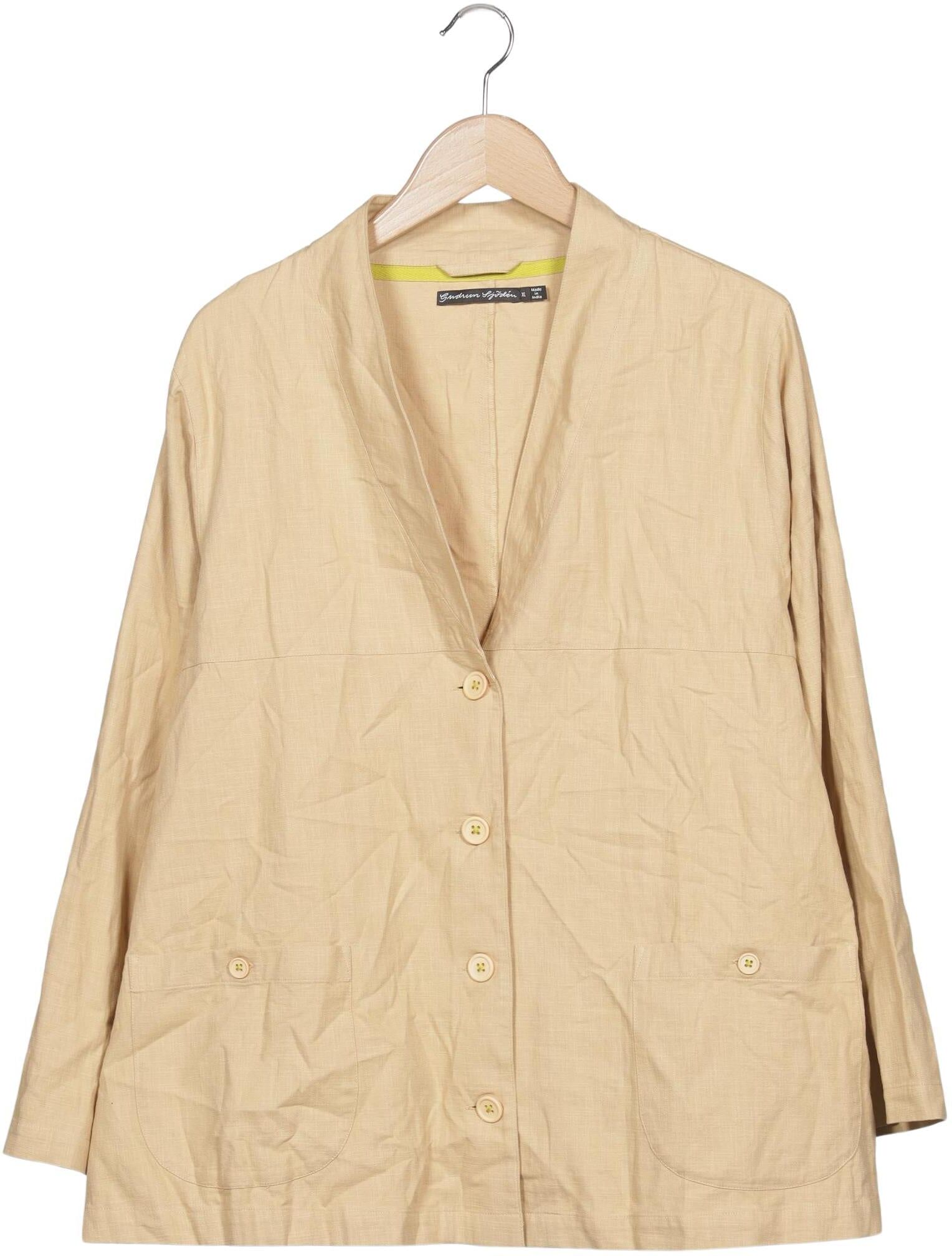 Gudrun Sjödén Damen Jacke, Beige, Gr. XL, Baumwolle - Second Hand