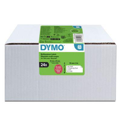 DYMO® LabelWriter™-Etiketten S0722550/11355, rechteckig, 19 x 51 mm, ablösbar, 24 Rollen mit jeweils 500 Etiketten, FSC®-Papier, weiß