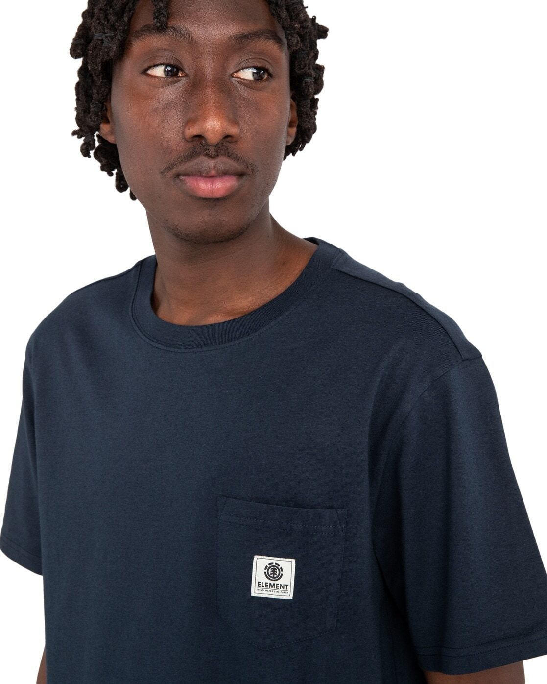 Rundhalsshirt ELEMENT "Basic Pocket", Herren, Gr. M, blau (eclipse navy), Obermaterial: 100% Baumwolle., Shirts Rundhalsshirt eclipse navy M