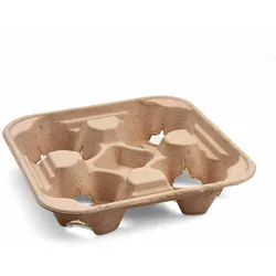 VEPATIM 50x Getränkehalter Tragetablett Becherhalter 4 Becher Coffee to Go 22x22cm