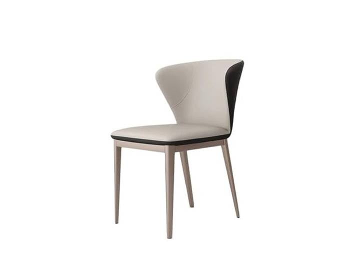 DIANXI Lounge-Sessel Moderner, einfacher Esszimmerstuhl for Zuhause, Italienischer minimalistischer, leichte, luxuriöse Lederhocker mit Kleiner Rückenlehne