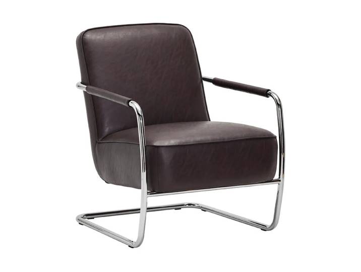 House Doctor Fauteuil lounge Comma Mûre, chrome