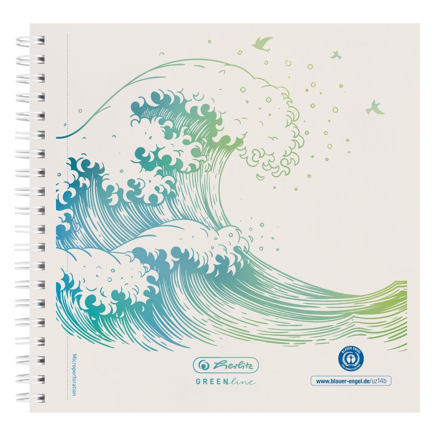 Herlitz Notizheft GREENline 8 x 14.8 cm, Dot, Welle (8 x 15 cm, Gepunktet) (50033515)