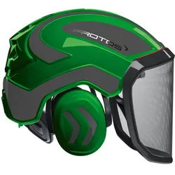 Forstschutzhelm "Integral Forest" grobes Visier G16 - grün/grau