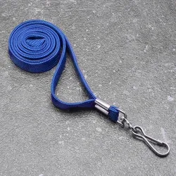 100 Lanyard, 10 mm breit blau | mit drehbarem Metallhaken, Polyester