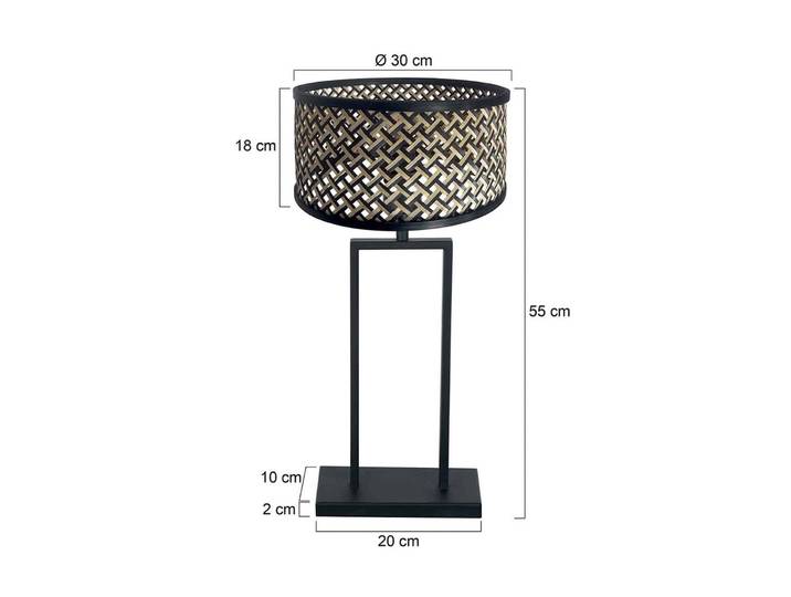Steinhauer Tischlampe Stang, schwarz, für Wohn- / Esszimmer, Metall