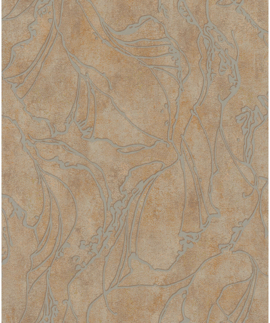 Metro Kavalier Graphic Swirls 10.05M X 53Cm Metallic Elements Wallpaper Roll Bronze