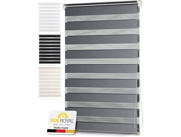 Sol Royal DL2 Rolgordijn Lichtdoorlatend 85x150 cm GrijsÃ¢â‚¬â€œ Duo Rolgordijn zonder Boren Klembevestiging