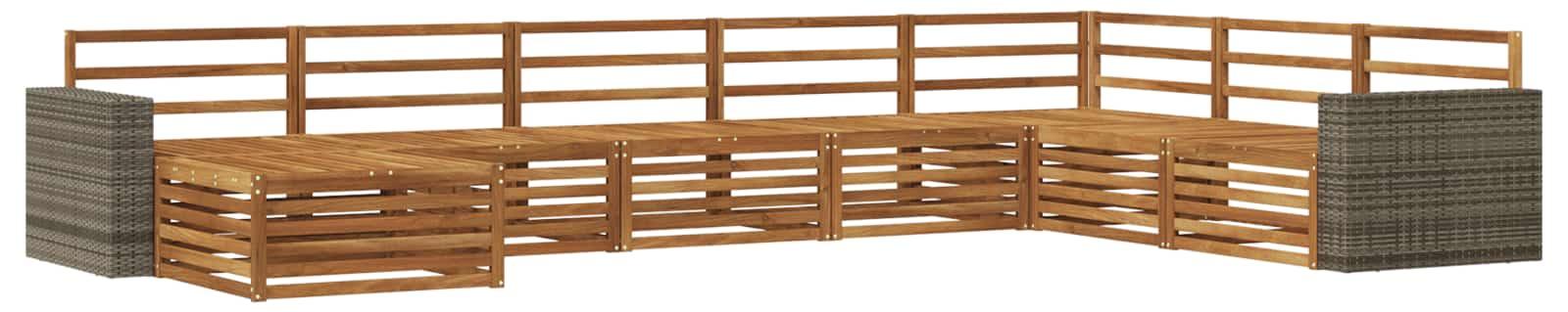 Outdoor-Sofagarnitur 8 pcs Natur