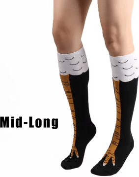Inspire Essentials Funny Chicken Print Thigh High Socks c