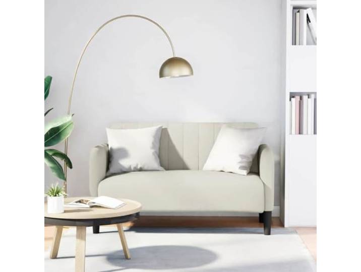 ZQQLVOO Zweisitzer-Sofa Creme 109 cm Samt Samtstoff, Schaumstoff-Feder-Kombination, Sperrholzrahmen, Stützende Beine, Modernes Design
