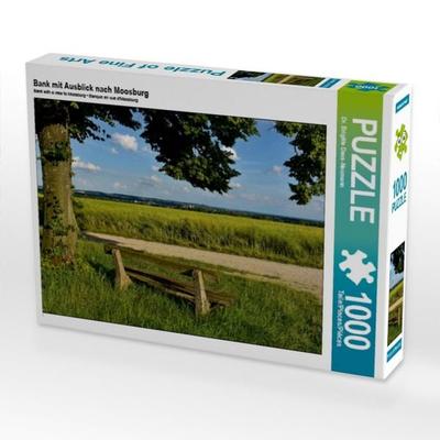 CALVENDO Puzzle Bank mit Ausblick nach Moosburg 1000 Teile Puzzle quer | 1000 Teile Lege-Größe 64 × 48 cm Foto-Puzzle für glückliche Stunden