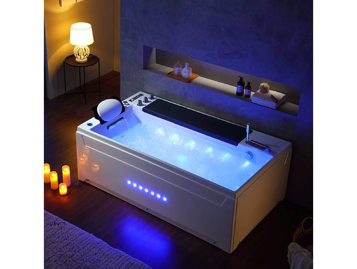 Baignoire balnéo rectangulaire Monté-Cristo 40 jets Whirlpool + massage des cervicales