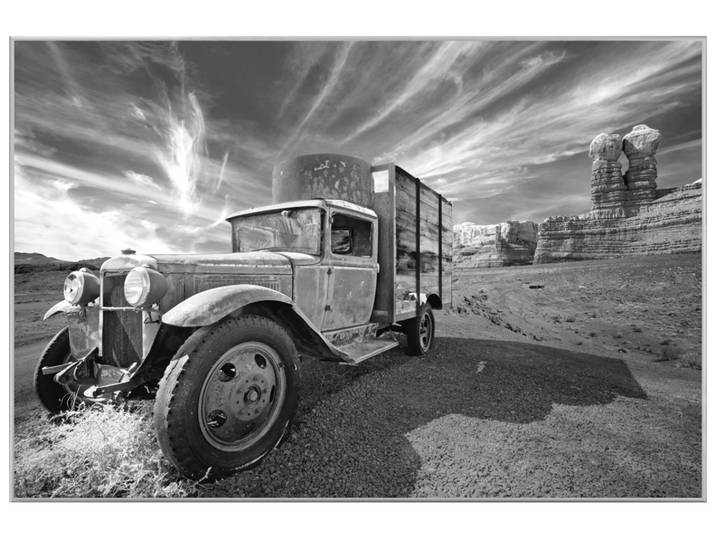Bild mit Rahmen Oldtimer in Der Wüste image LAND