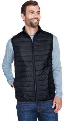 CORE365 CE702 Men's Prevail Packable Puffer Vest in Black size 2XL   Polyester
