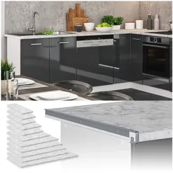 Vicco Küchenarbeitsplatte R-Line Marmor Weiß 80 cm