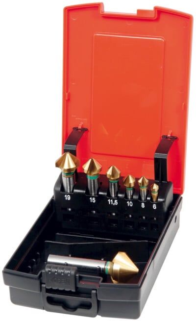 HOLEX Jeu de fraises à chanfreiner 150180 en coffret 90° 7 (150340 7)