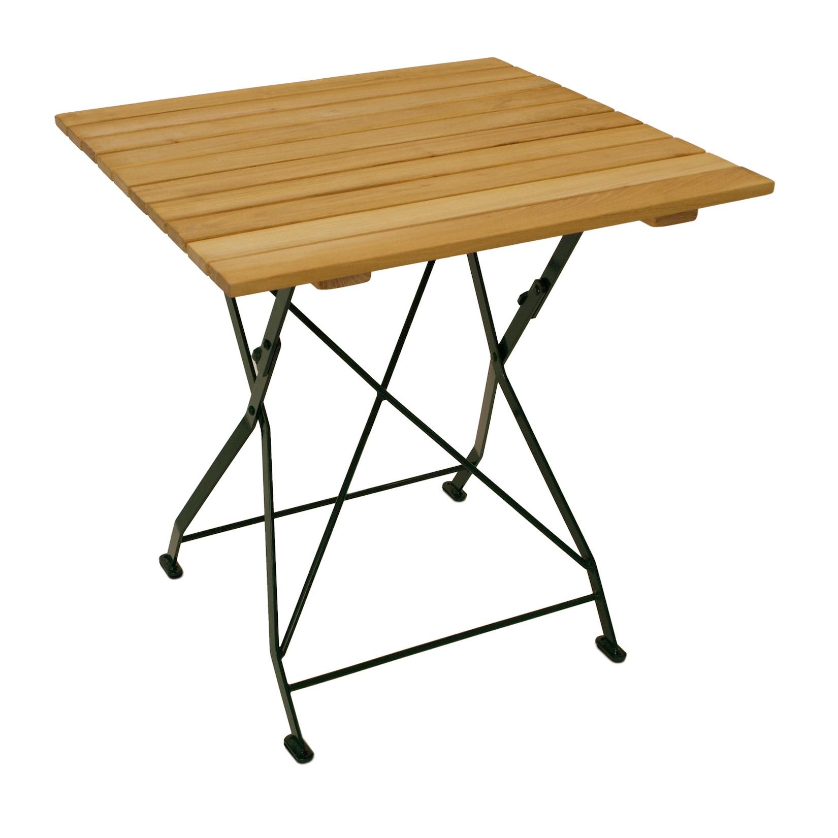 Klapptisch BAD TÖLZ 70x70cm, Flachstahl grün + Robinie