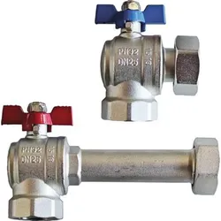 Schütz Kugelhahnset vertikal 1'' vernickelt Nr. 5006585