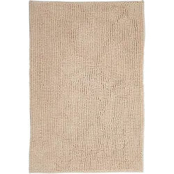 NYVI Badematte NYVISpa Chenille - Badezimmerteppich - Rutschfest, Saugfähig, Schnell Trocknend, Fußbodenheizung geeignet, Waschbar, Weich Farbe:Beige;Größe:Badematte 70x120 cm