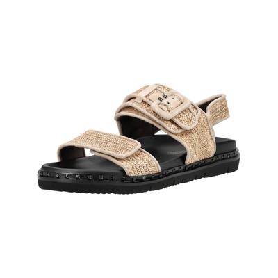 Riemchensandale REGARDE LE CIEL "Regarde Le Ciel Sandalen Leder/Textil", Damen, Gr. 39, beige (schwarz, braun), Leder, Textil, Schuhe Riemchensandale