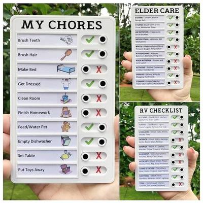 Reusable Kids Chore Chart Daily Planner Responsibility Checklist Board blank Set